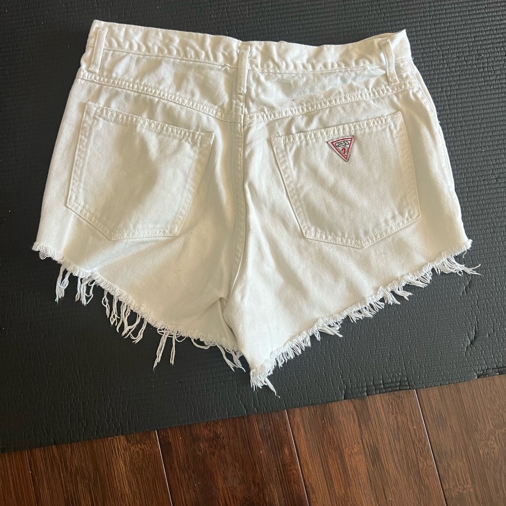 White cutoff Guess Jean shorts